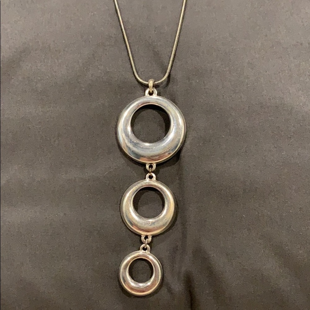 Silver 3 Circles Necklace